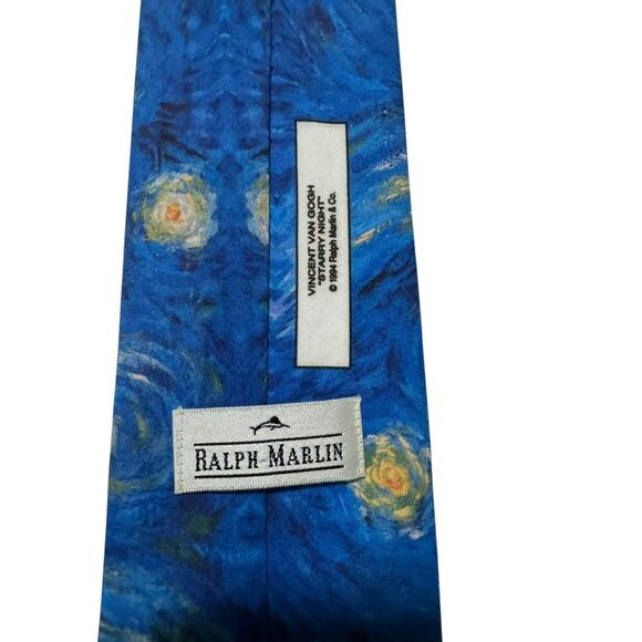 Ralph Marlin Vincent Van High Starry Night 1994 Vintage Novelty Necktie - Picture 4 of 6